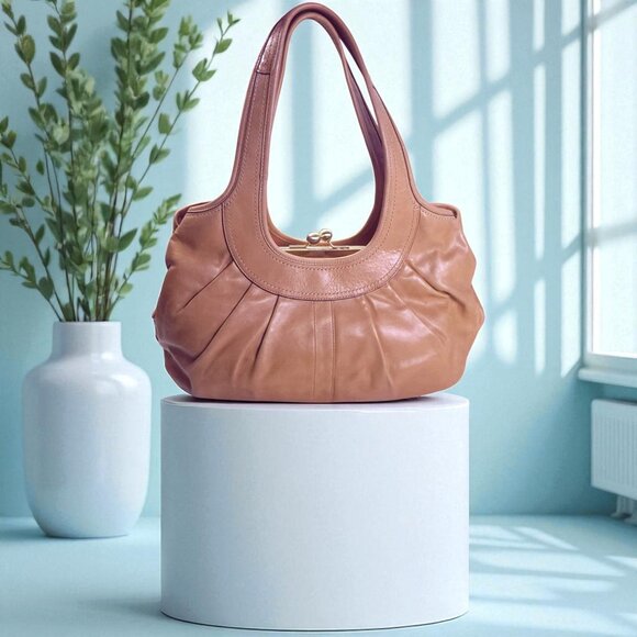 COACH Ergo Pleated Satchel in tan - Picture 1 of 8